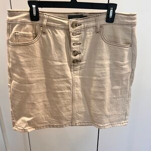 Torrid Beige Button-Up Mini Skirt
